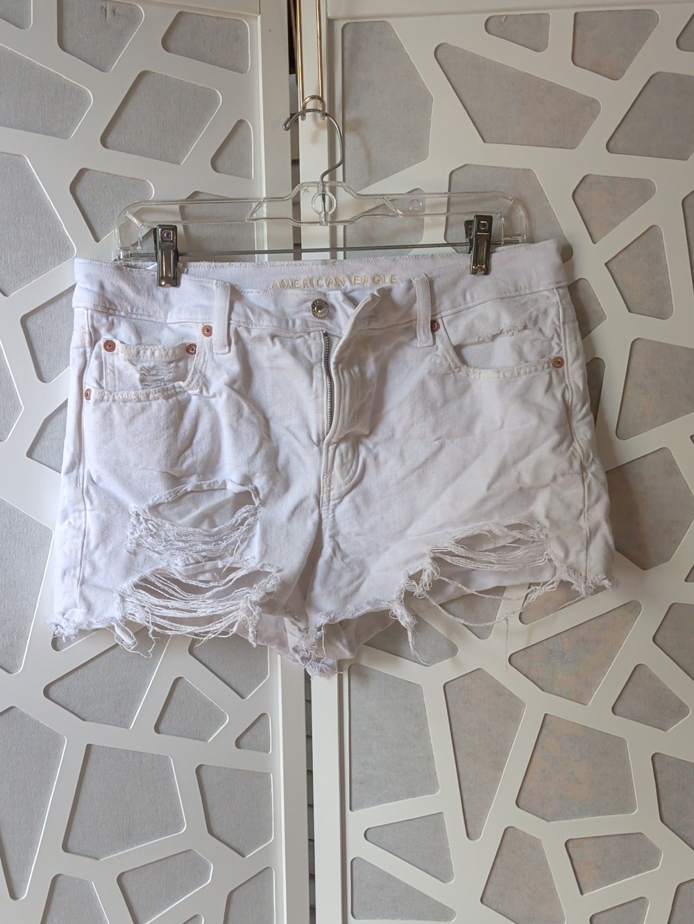 American Eagle Outfitters White Ripped Denim Short Shorts